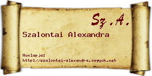 Szalontai Alexandra névjegykártya